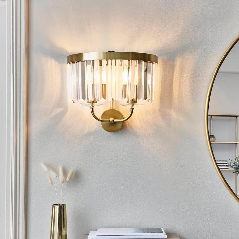 Masika Brass & Glass Wall Light - Image 2