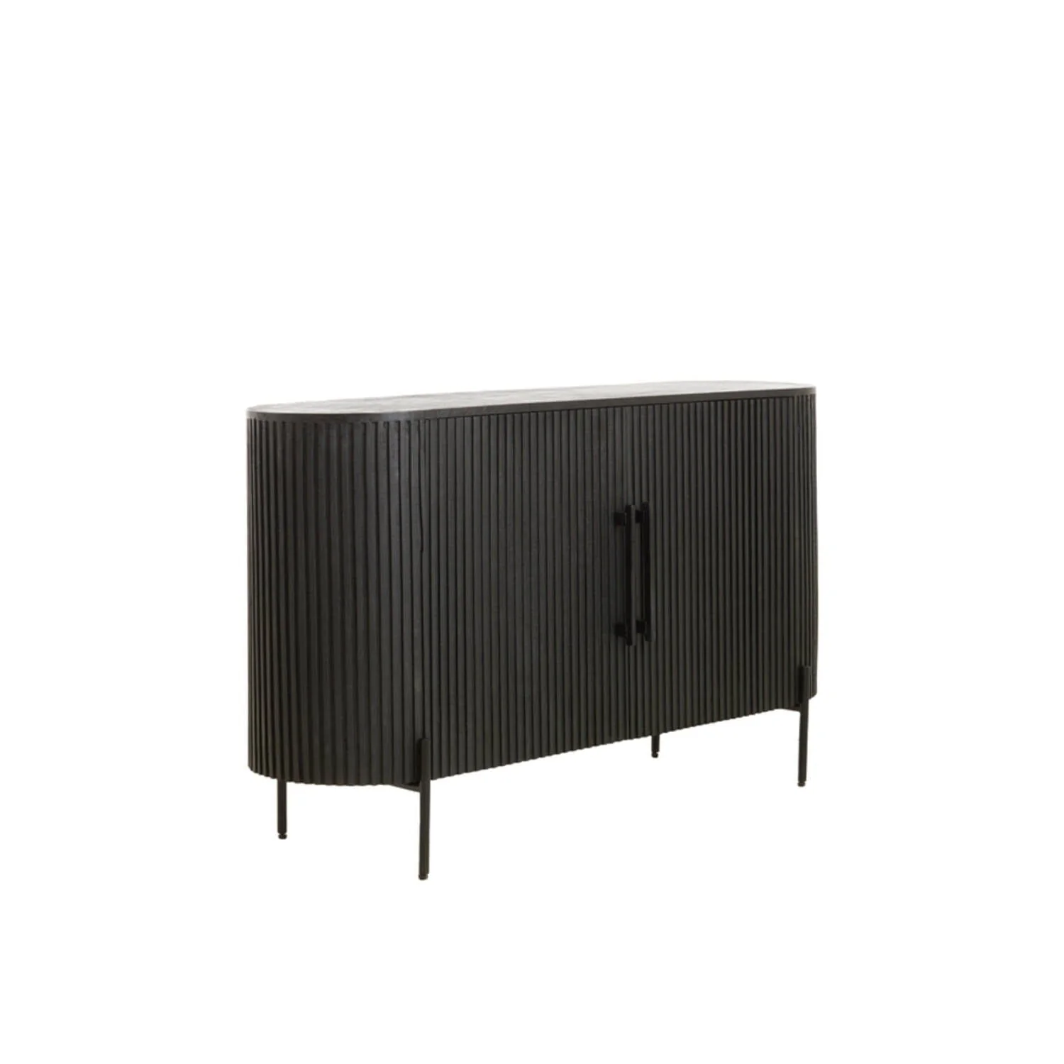 Massia Black Ribbed 2 Door Sideboard - Image 3