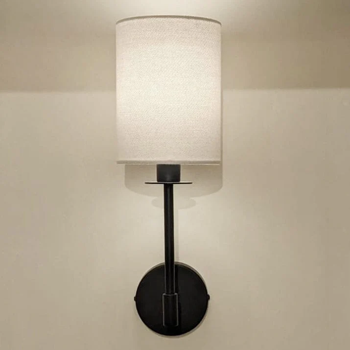 Matira Black Wall Light with White Shade - Image 3