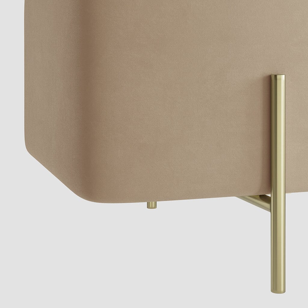 Maya Beige Velvet Ottoman Box with Gold Feet - Image 5