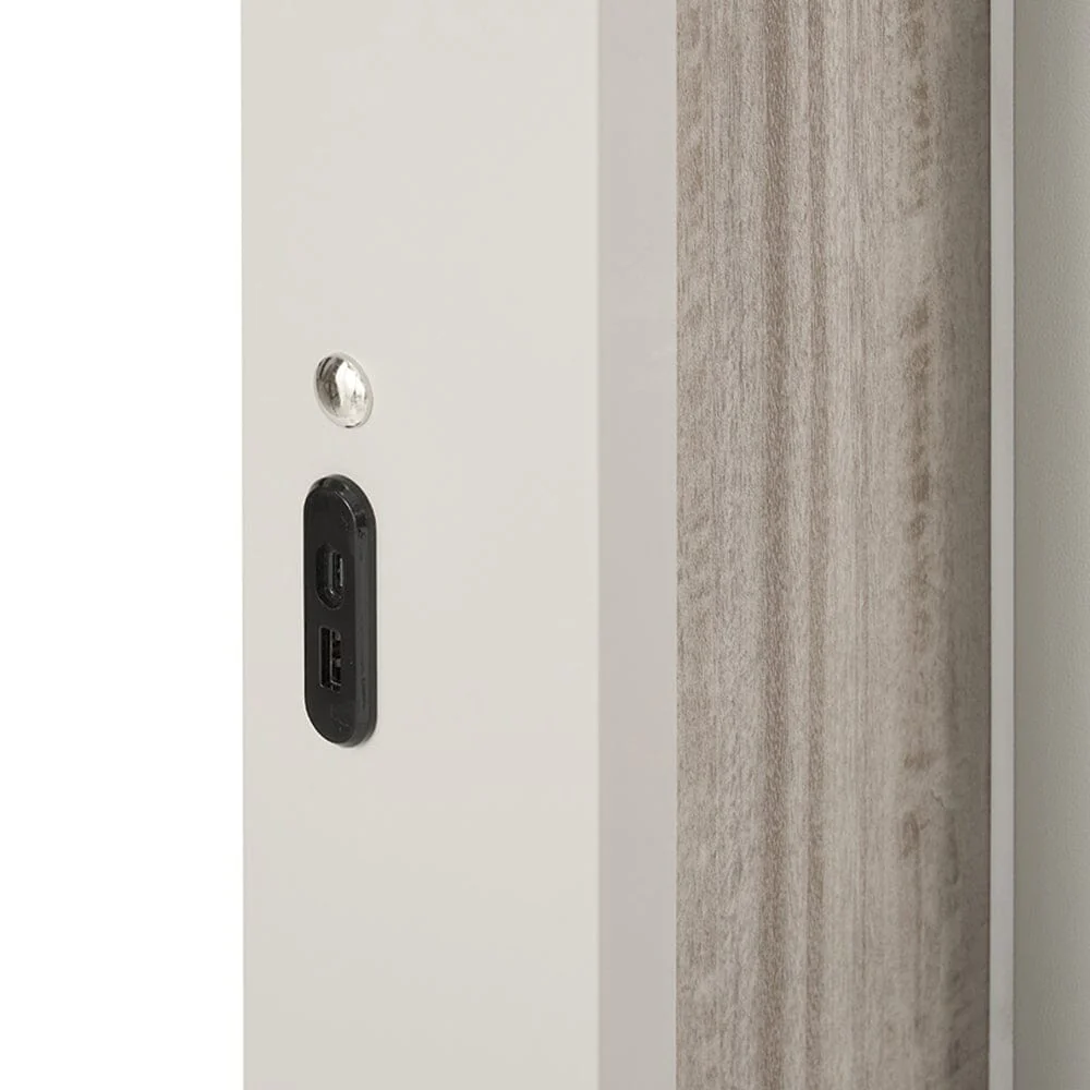 Maya Luxury Greige Channelled Bed with Integrated LED Lights - Image 4