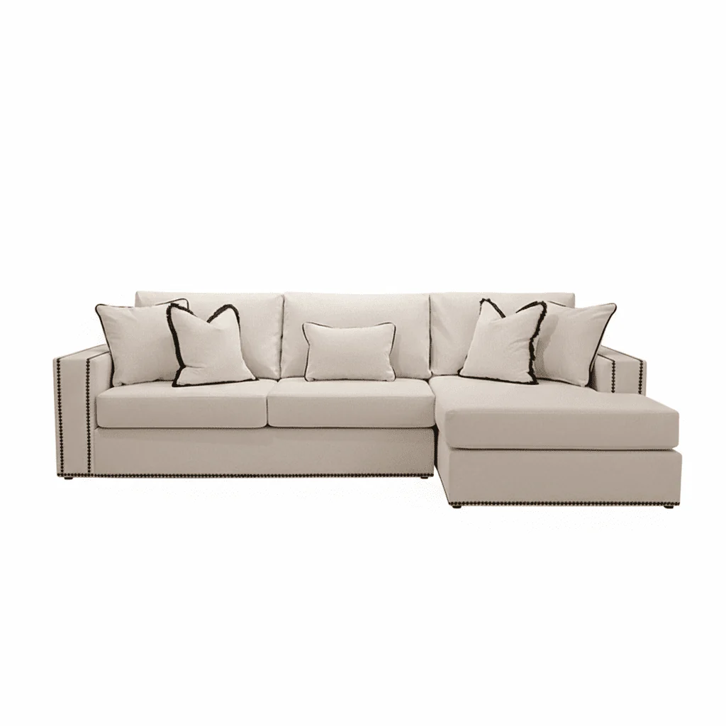 Mayfair Cream Velvet Sofa Collection, With Black Studs - Image 10