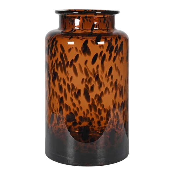Melanie Amber Speckled Glass Decorative Vase - Image 4