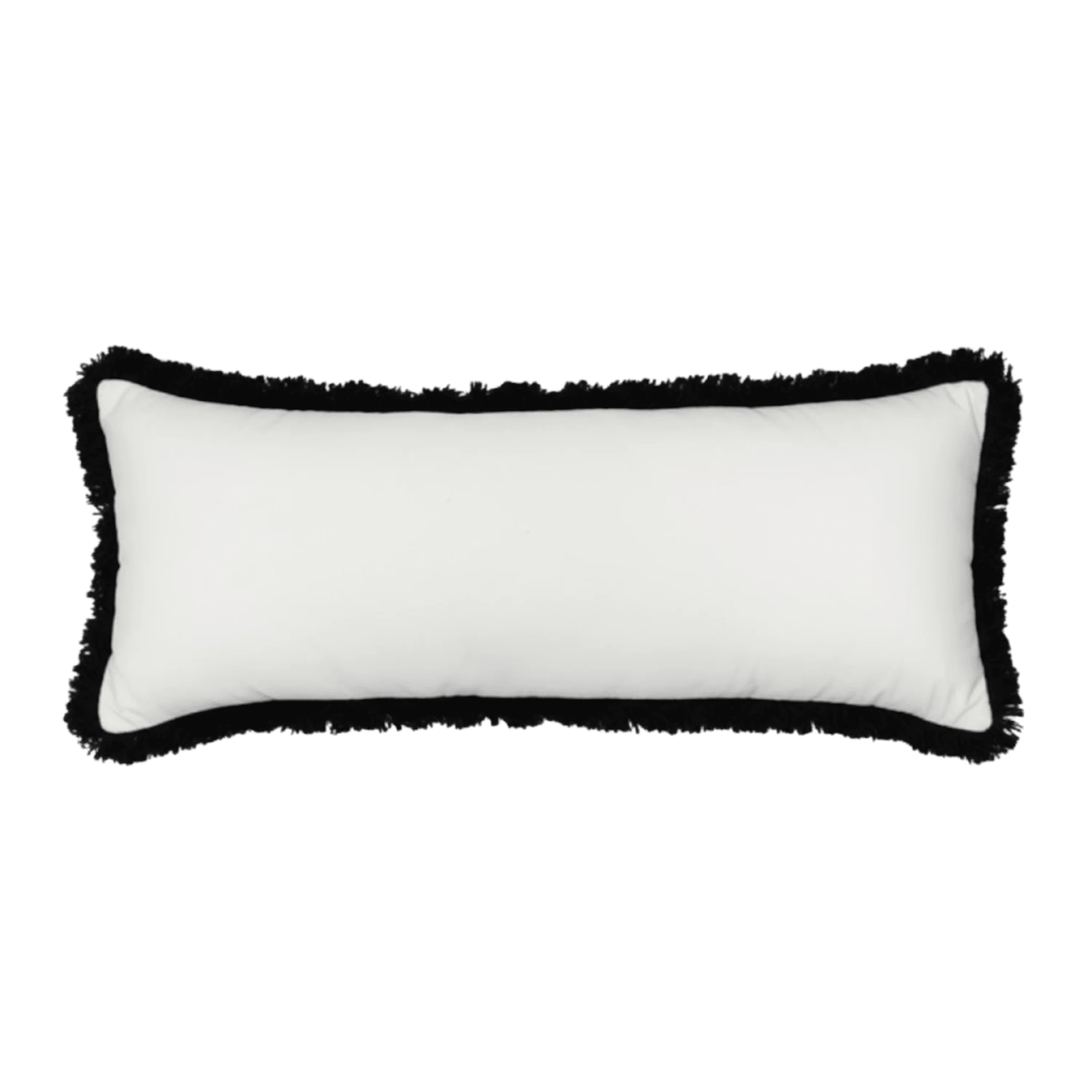 Melina Cream Velvet Fringed Long Bolster Cushion - 90x35cm - Image 2