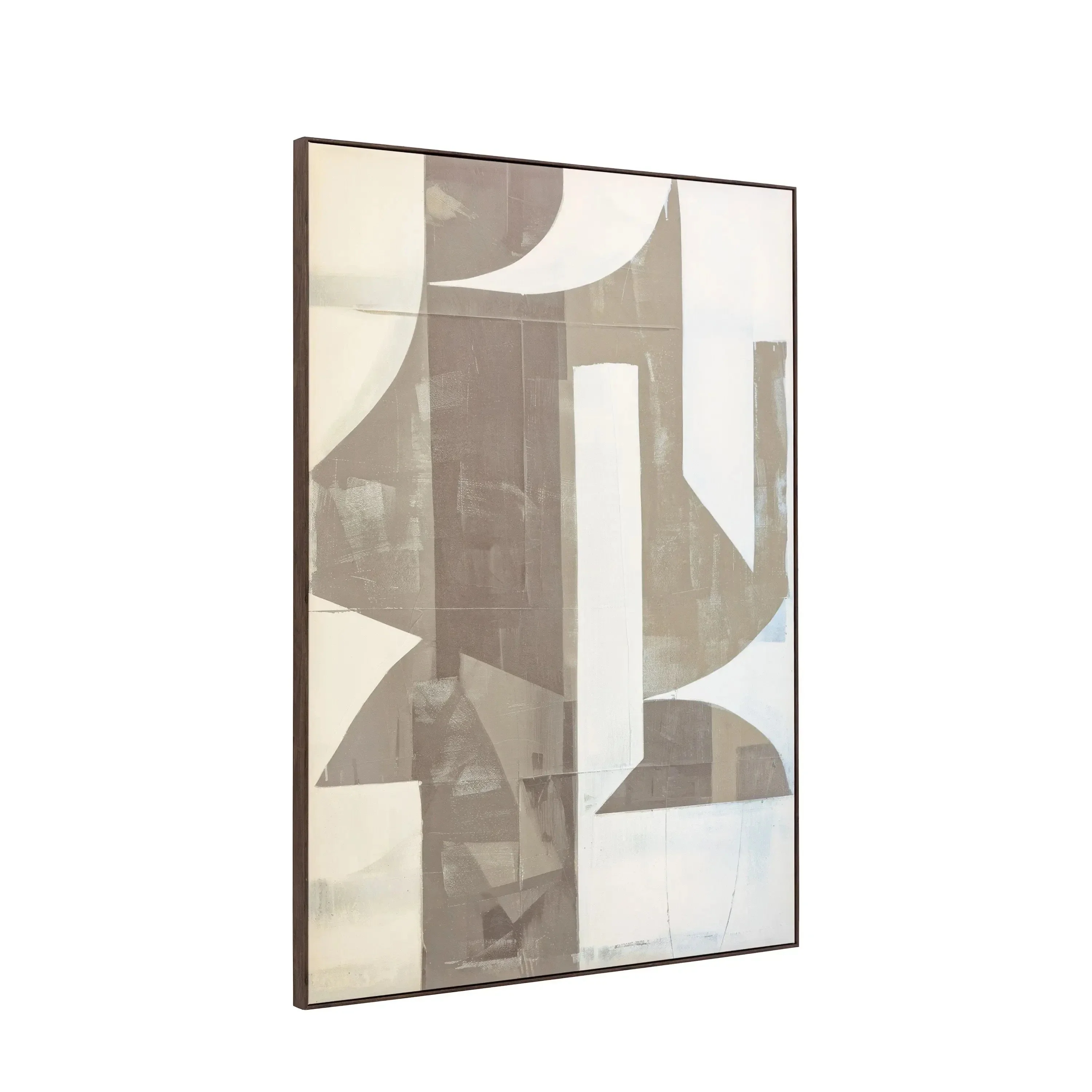 Meridian Taupe Abstract Framed Canvas Wall Art - Image 4