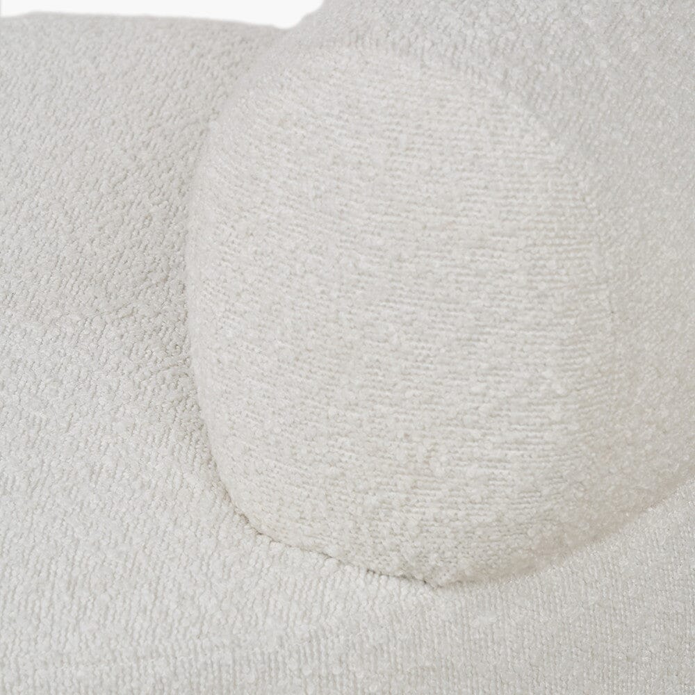 Arles White Boucle Round Accent Chair - Image 5