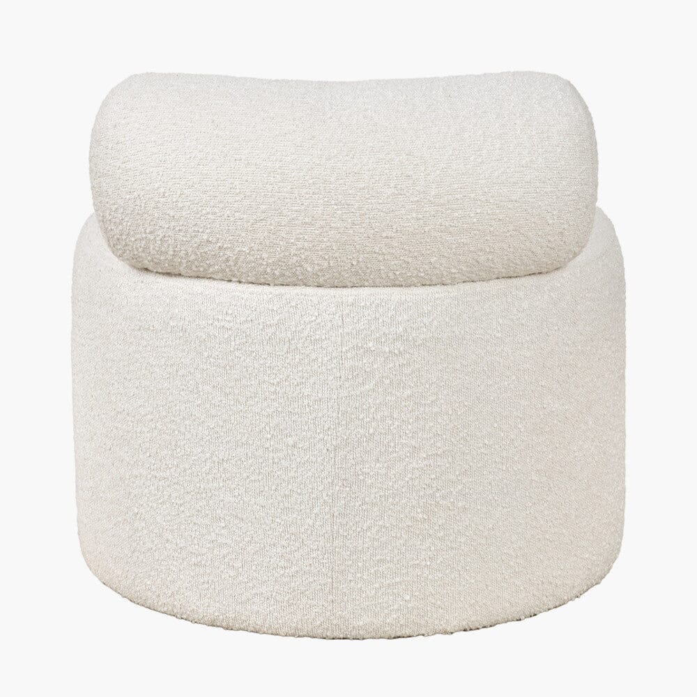 Arles White Boucle Round Accent Chair - Image 6