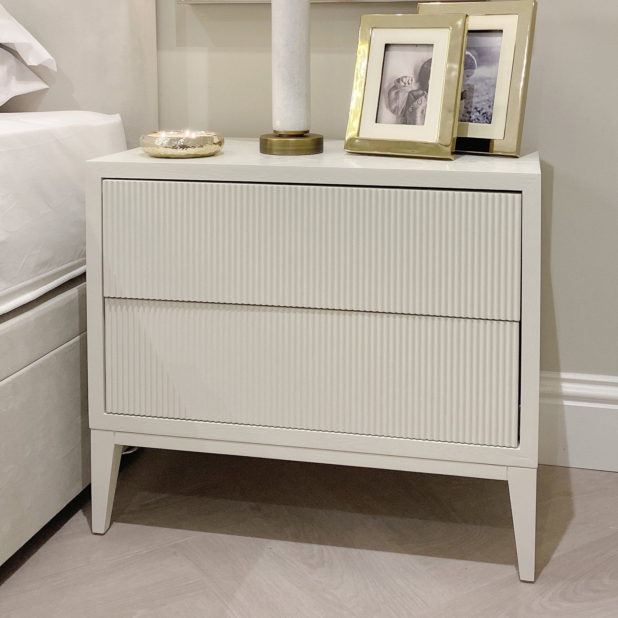 Metropolitan Ivory Premium Wide Bedside Table - Image 2