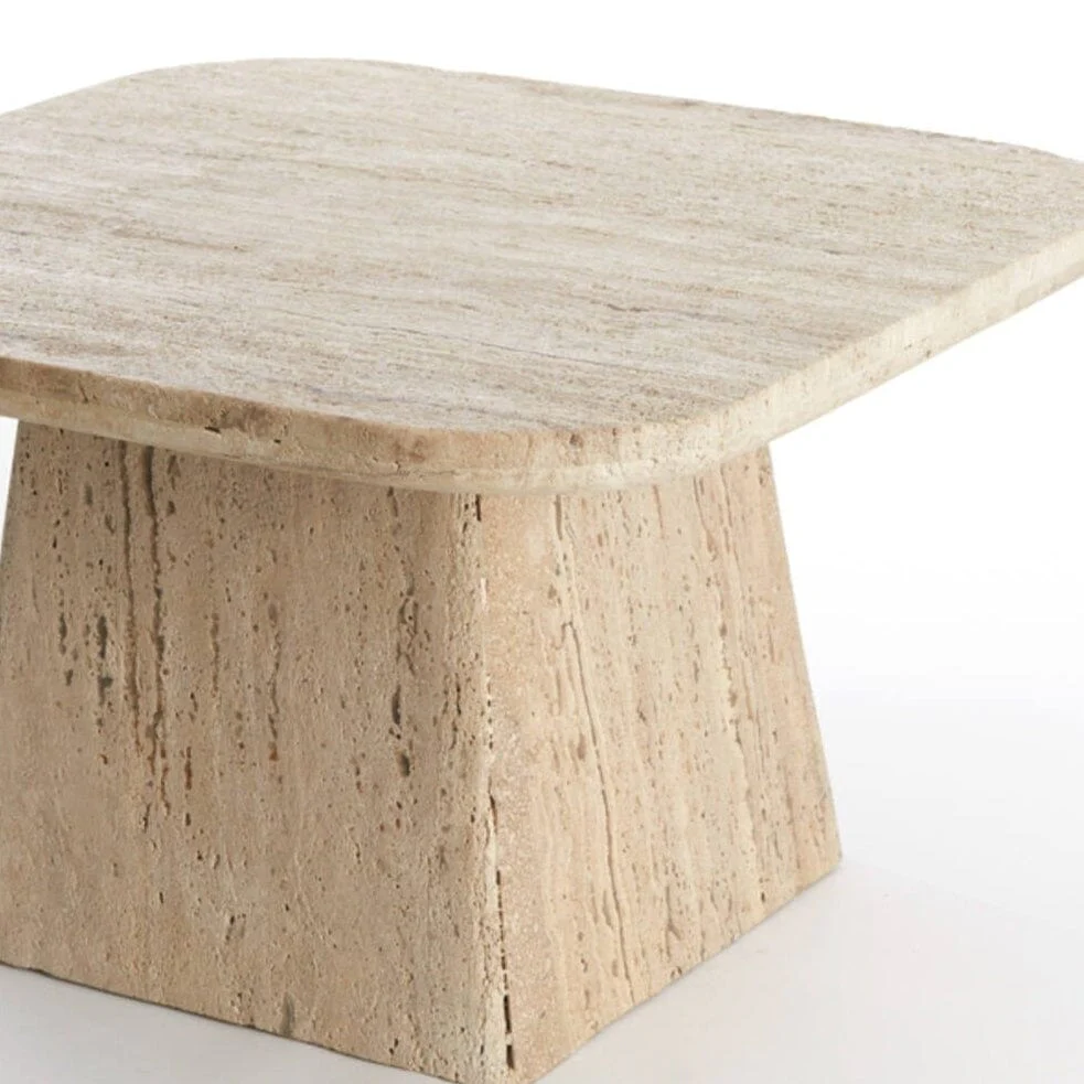 Micah Travertine Square Coffee Table - Image 3