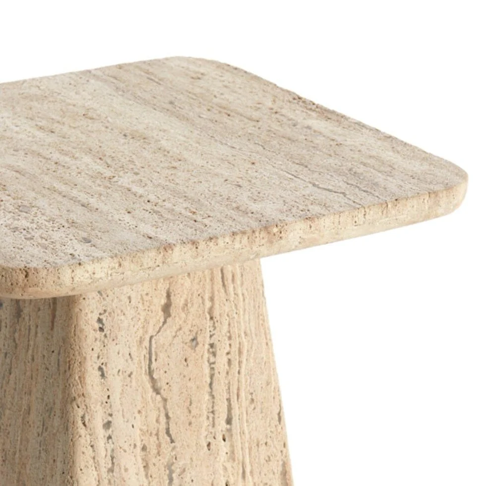 Micah Travertine Square Side Table - Image 3