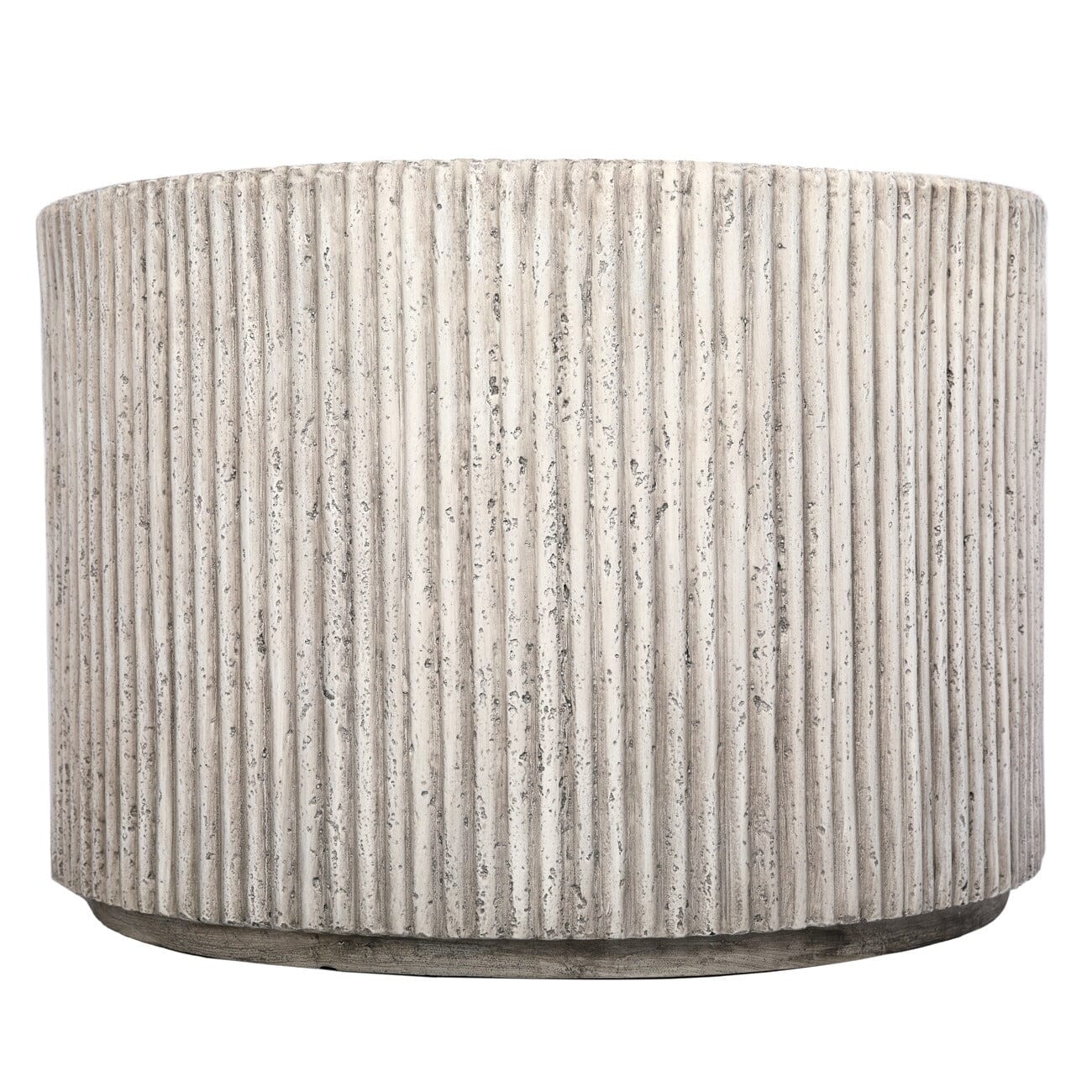Mikono Natural Ribbed Stone Effect Round Coffee Table - Image 3