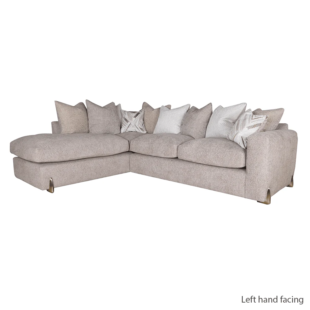 Mila Taupe Soft Textured Sofa Range with Gold Feet - Image 6