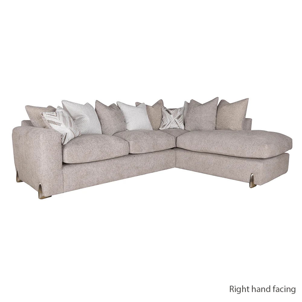Mila Taupe Soft Textured Sofa Range with Gold Feet - Image 7
