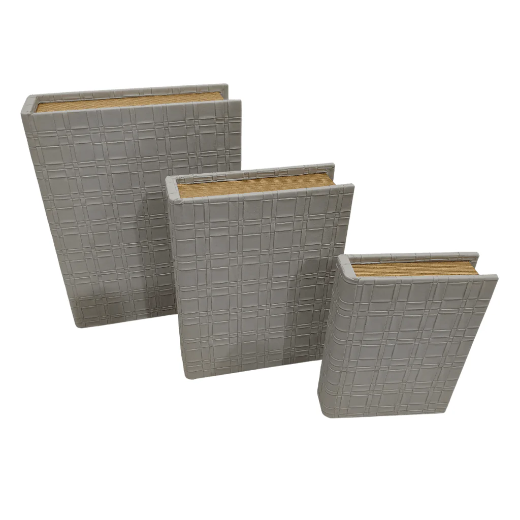 Milano Neutral Textured PU Book Boxes - Set of 3 - Image 3