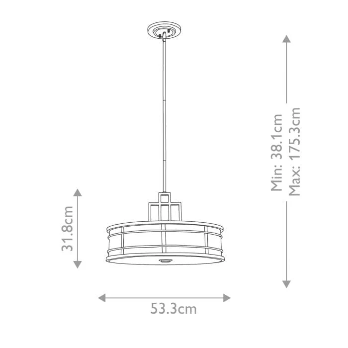 Millie Painted Brass 3 Light Pendant Ceiling Light - Image 2