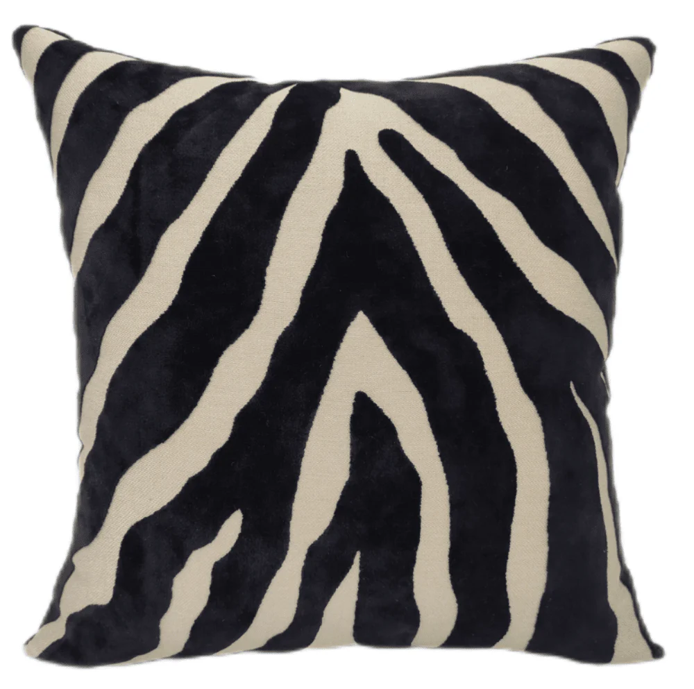 Mimi Black & Cream Zebra Print Cushion - 43x43cm - Image 3