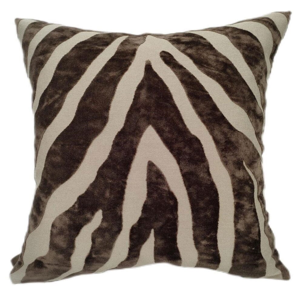 Mimi Brown & Cream Zebra Print Cushion - 43x43cm - Image 3