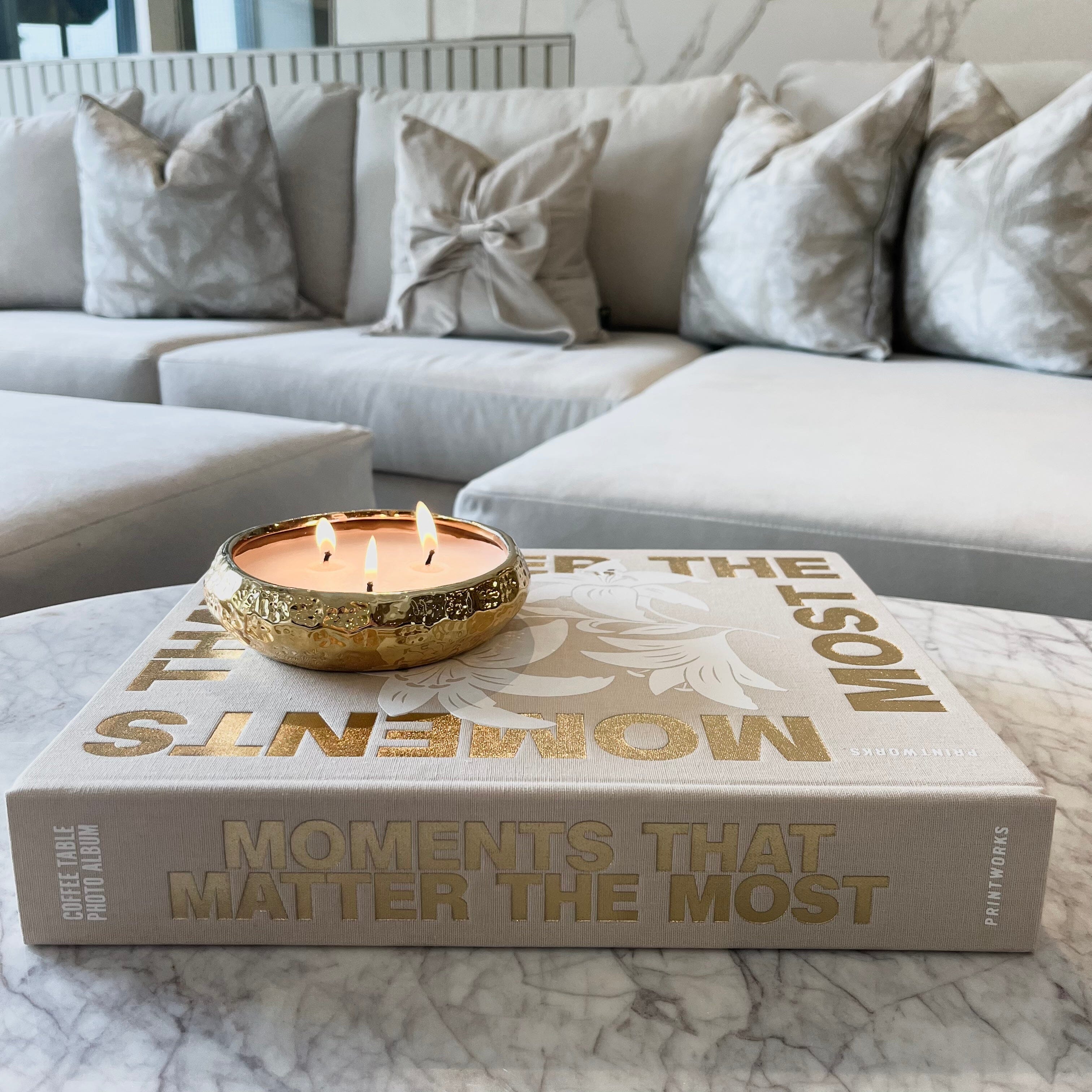 'Moments that Matter the Most' Beige & Gold Luxury Photo Album - Image 3