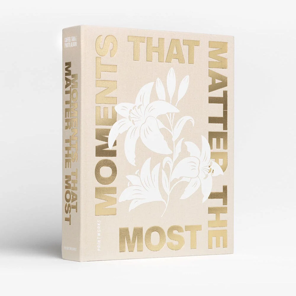 'Moments that Matter the Most' Beige & Gold Luxury Photo Album - Image 4