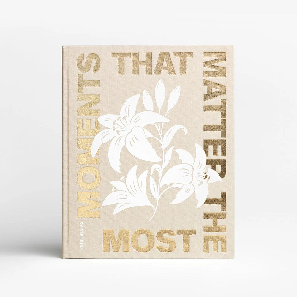 'Moments that Matter the Most' Beige & Gold Luxury Photo Album - Image 5