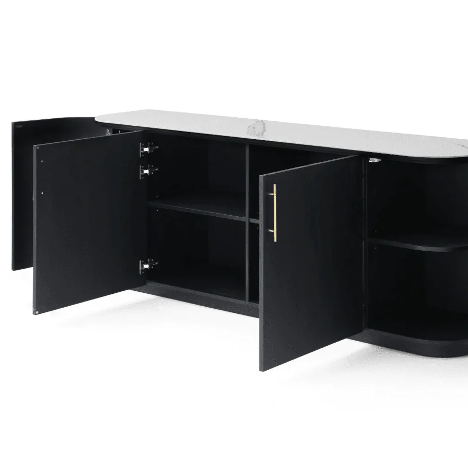 Monroe Black Sideboard with Marble Top - Image 3