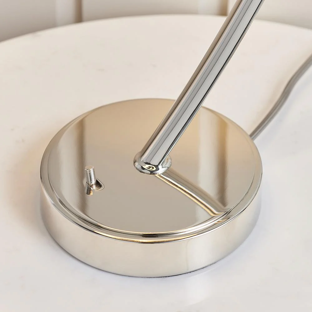Moreto Silver Table Lamp with White Shade - Image 4