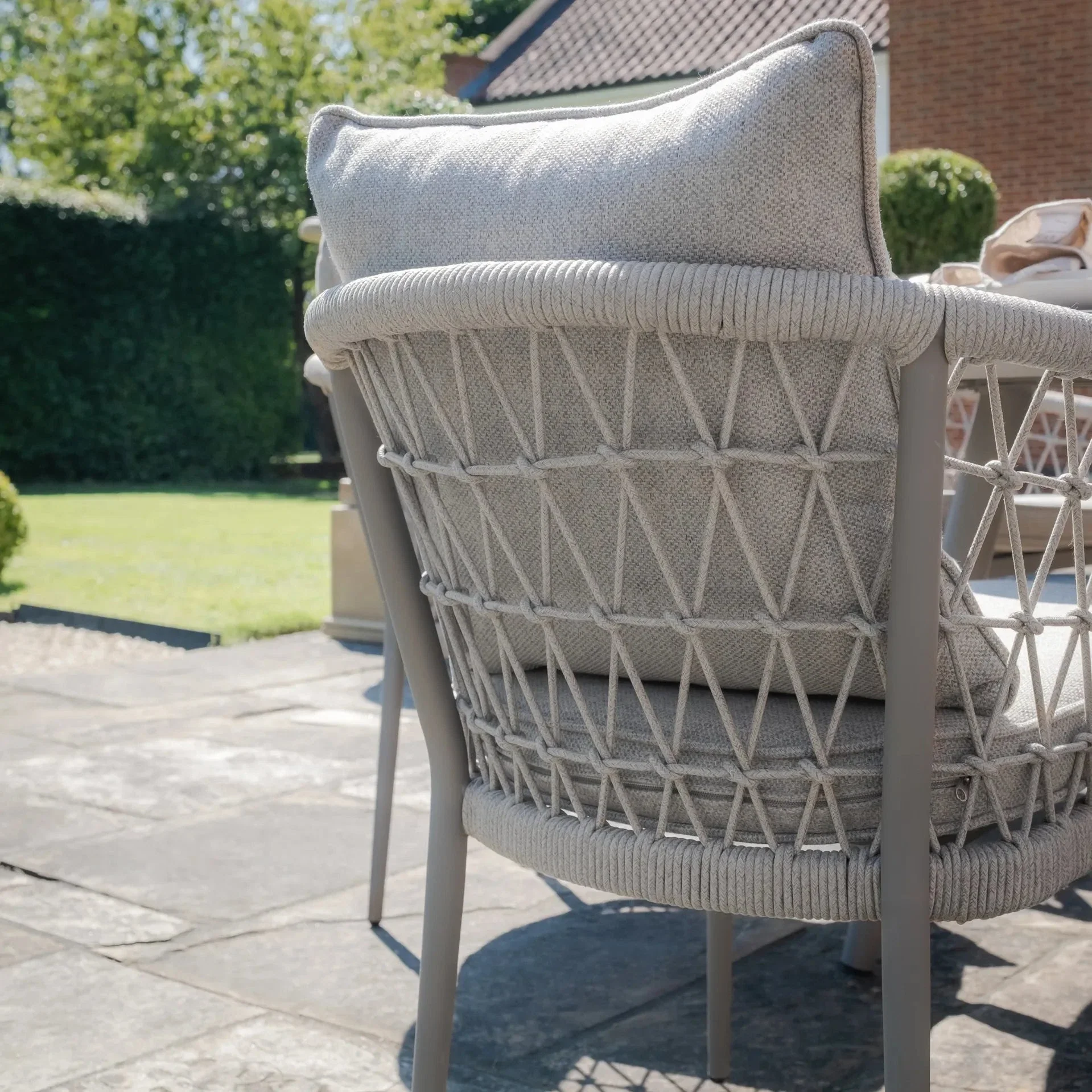 Morocco Outdoor Taupe Oval 6 Seater Dining Set - Image 3