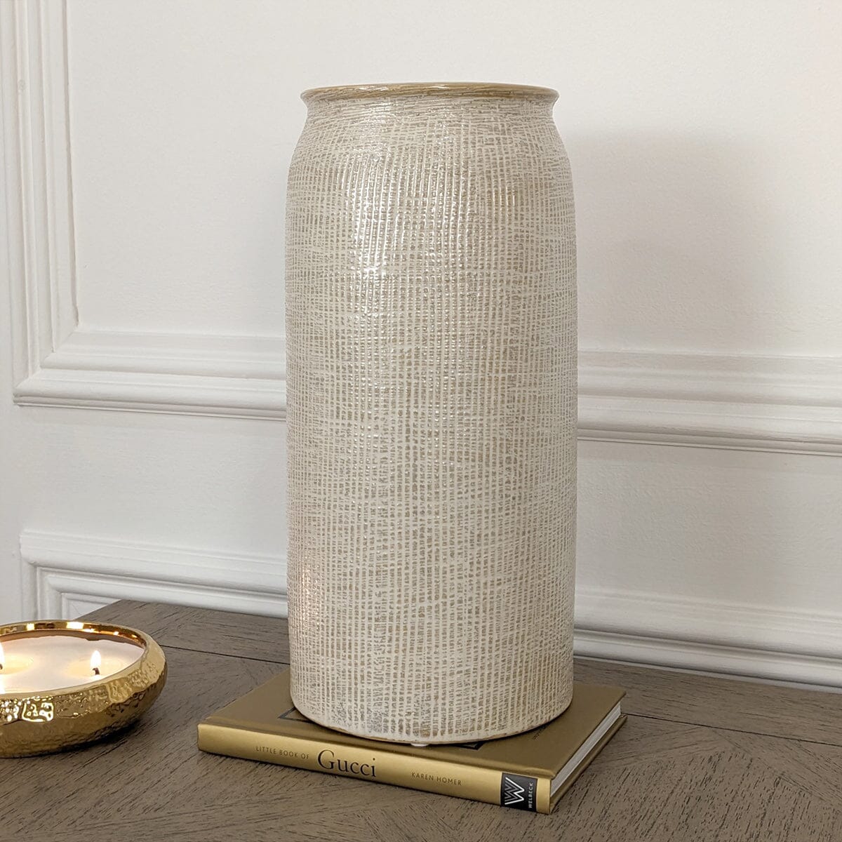Mystic Large Textured Neutral Vase - Image 2
