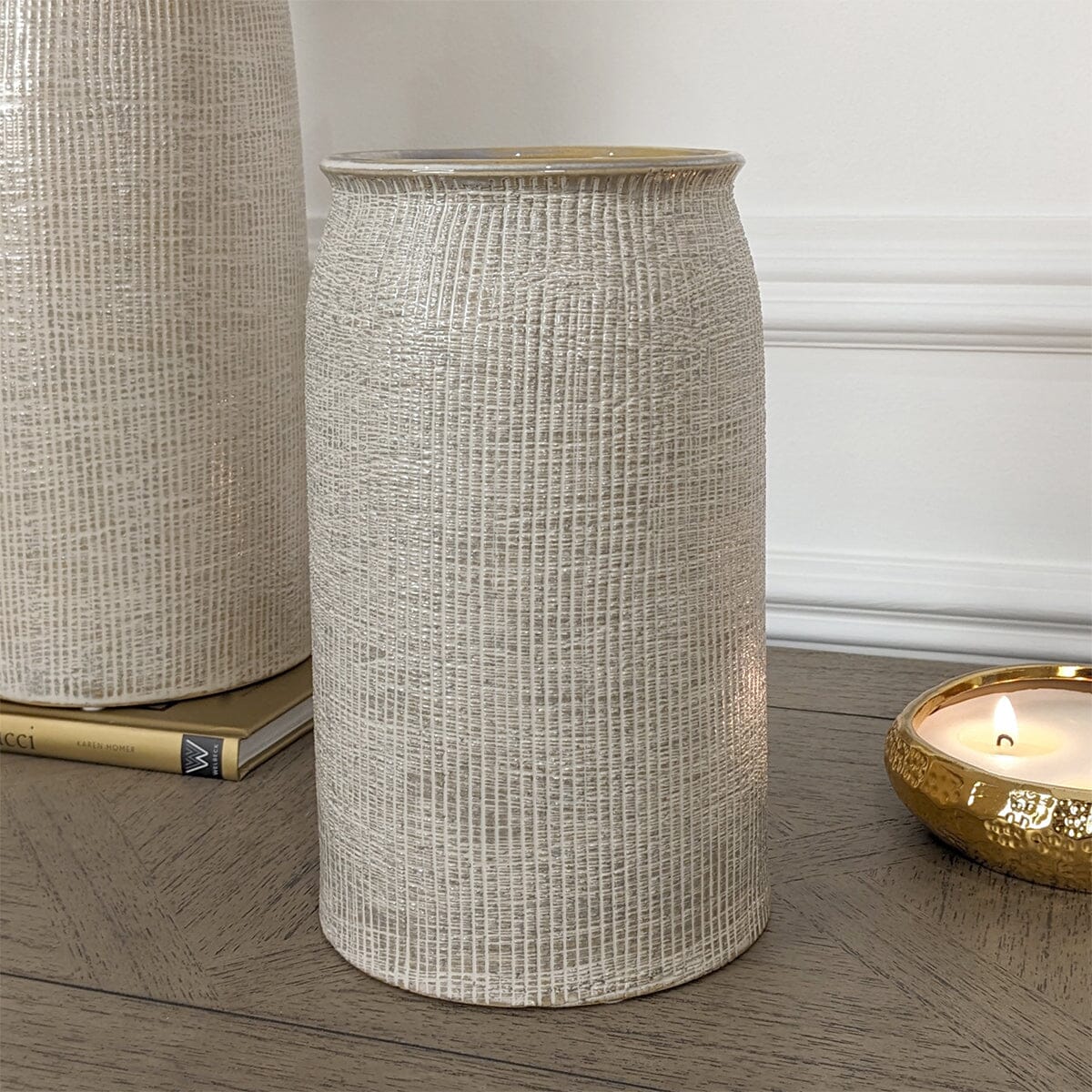 Mystic Medium Textured Neutral Vase - Image 2