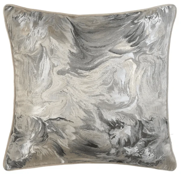 Nahua Taupe Metallic Abstract Swirl Print Cushion - 50x50cm - Image 2