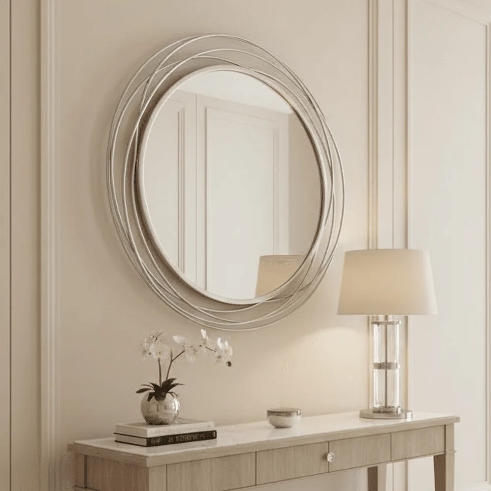 Nantes Silver Round Wall Mirror