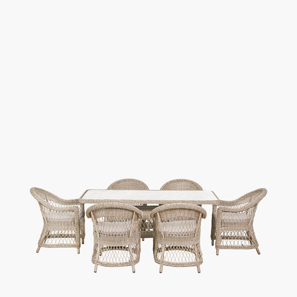 Naxos Outdoor Wicker Woven 6 Seater Dining Set - Image 2