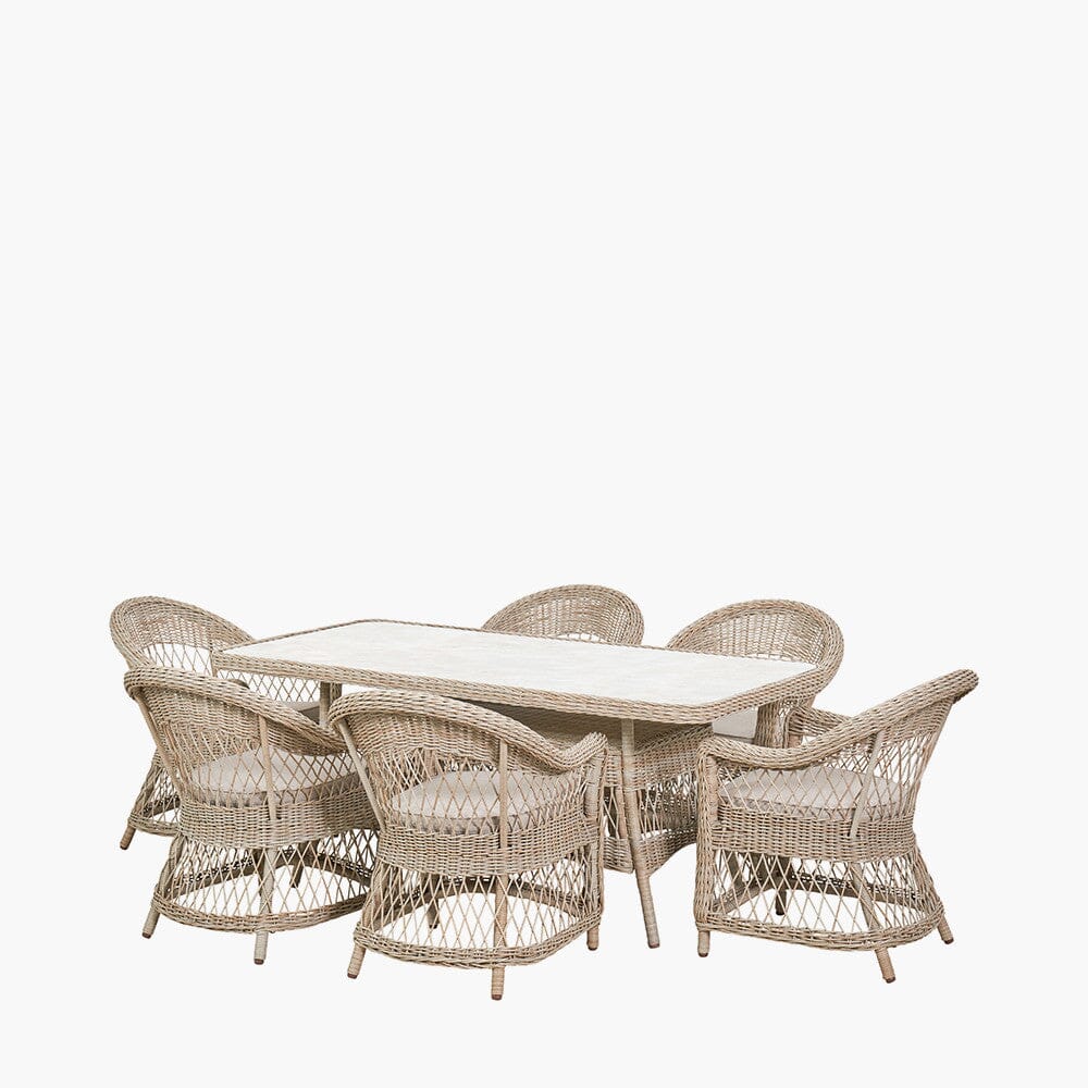 Naxos Outdoor Wicker Woven 6 Seater Dining Set - Image 3