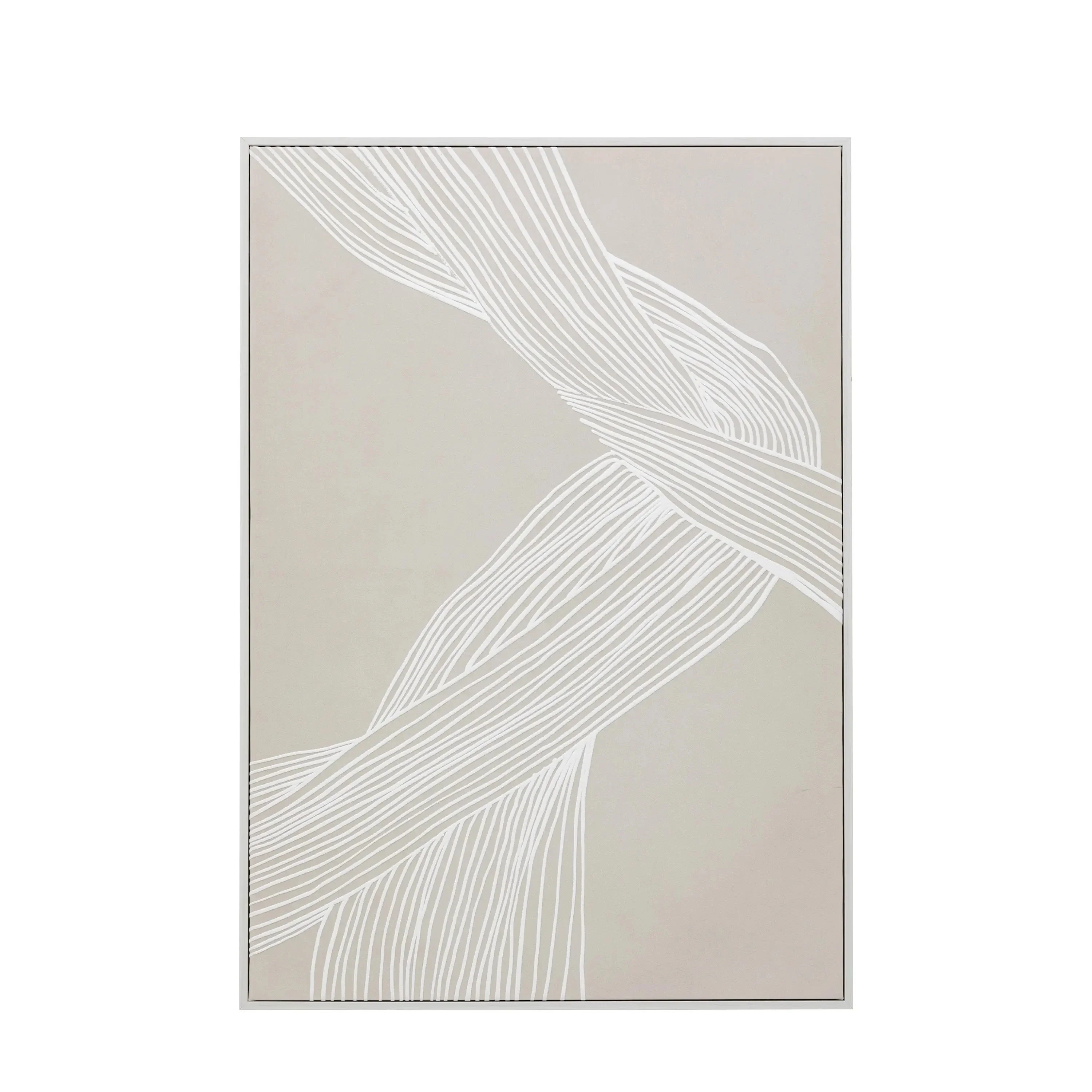 Nelly Taupe Abstract Lines Framed Wall Art - II - Image 3