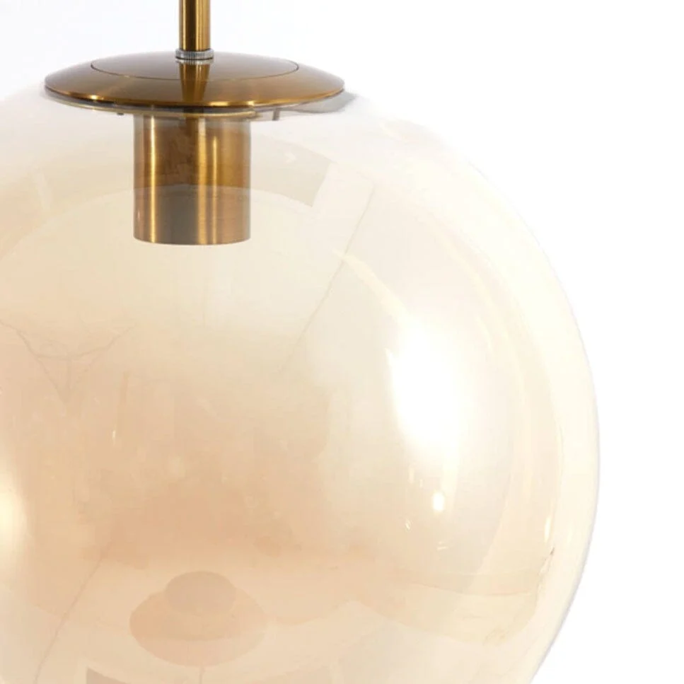 Nemia Gold & Amber Glass 3 Pendant Ceiling Light - Image 3