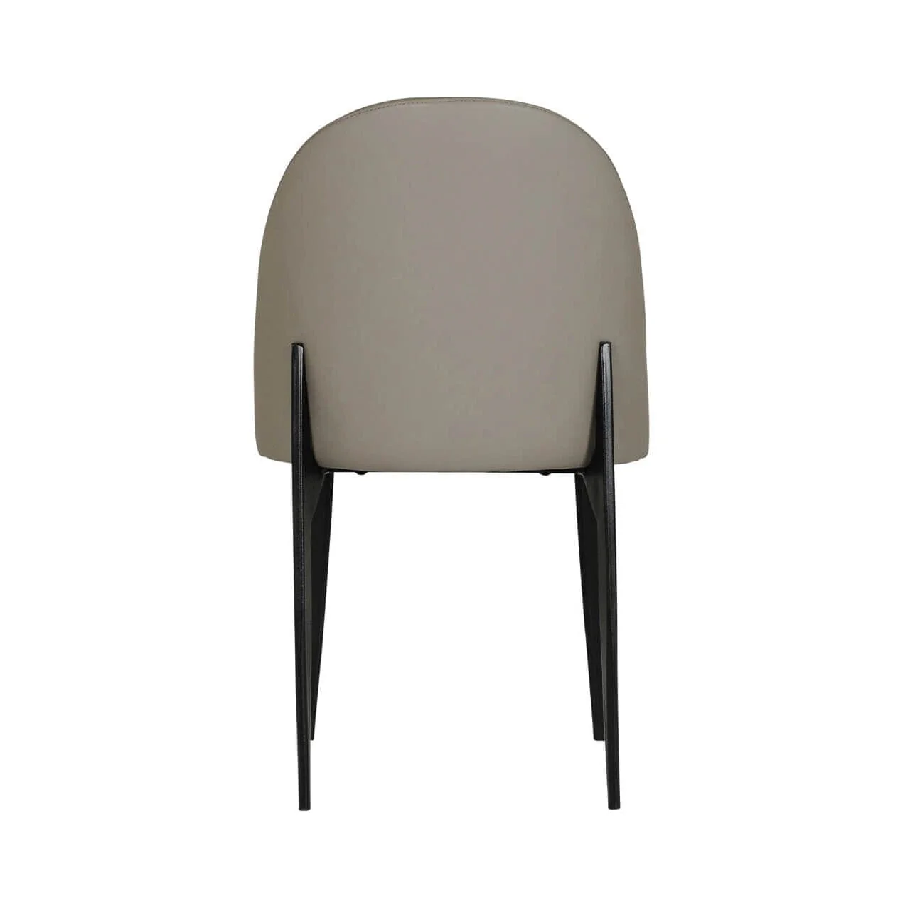 Nemille Grey Leather Dining Chair with Black Legs - Image 4