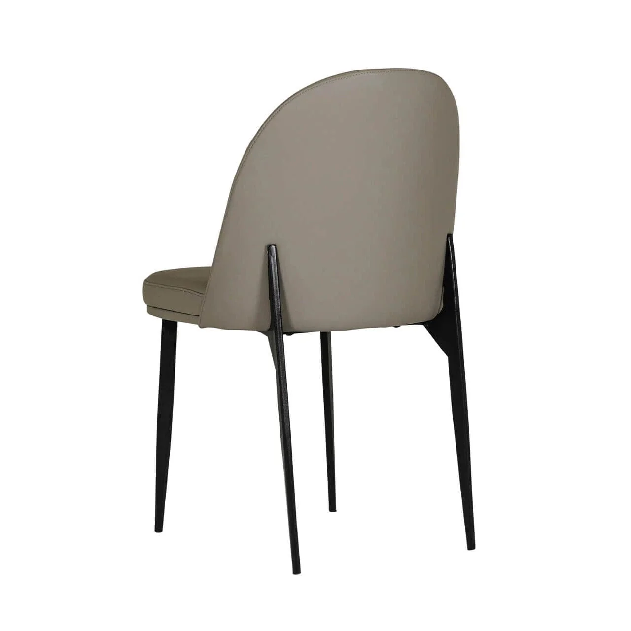 Nemille Grey Leather Dining Chair with Black Legs - Image 6