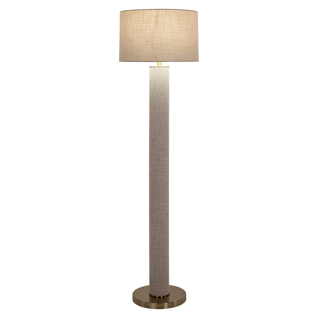 Nerisse Beige Linen Fabric Floor Standing Lamp with Gold Base - Image 3