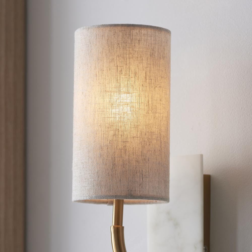Nerosa Gold & White Marble Curved Arm Wall Light - Image 2