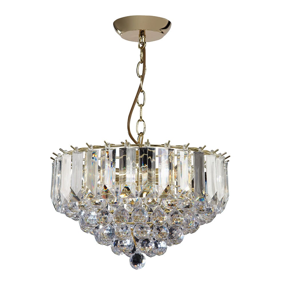 Nia Brass and Acrylic 3 Light Pendant Ceiling Light - Image 4
