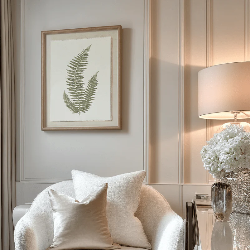 Nia Sage Green Fern Leaf Print Framed Wall Art
