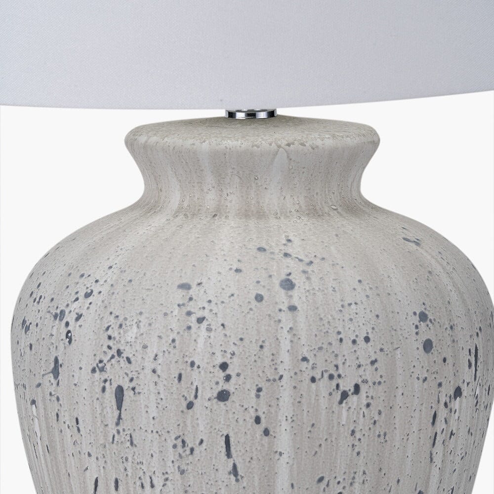 Noa White & Grey Flecked Ceramic Table Lamp - Image 2