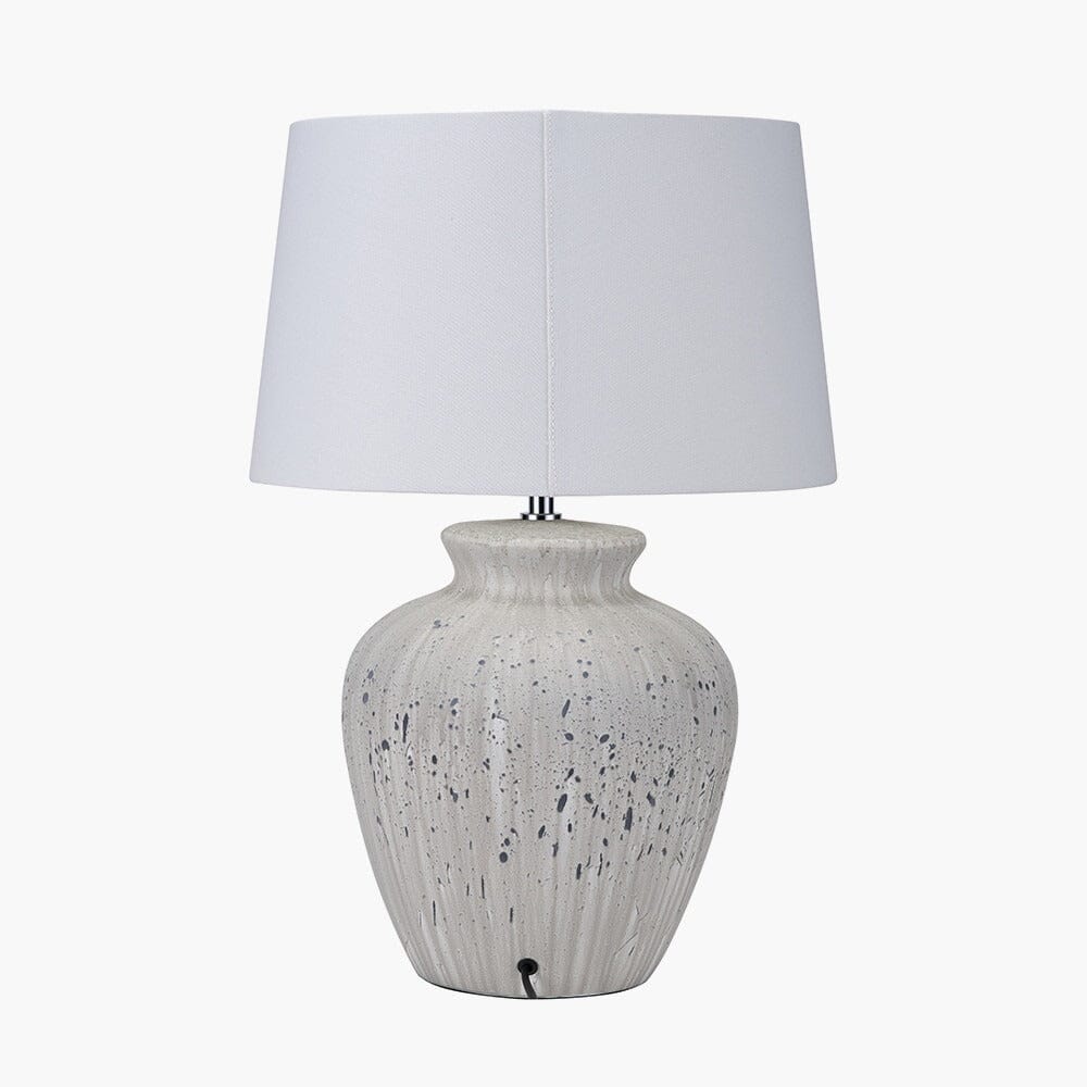 Noa White & Grey Flecked Ceramic Table Lamp - Image 3
