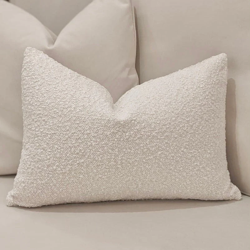 Nori Boucle Cream Bolster Cushion - Image 3