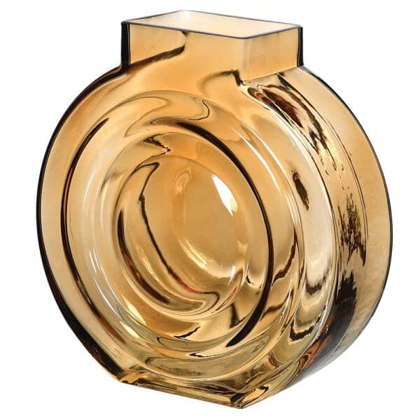 Nougat Round Amber Glass Vase - Image 4