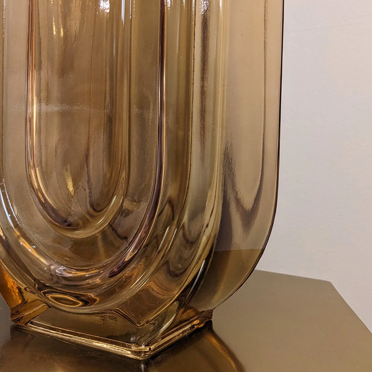 Nougat Tall Amber Glass Vase - Image 3