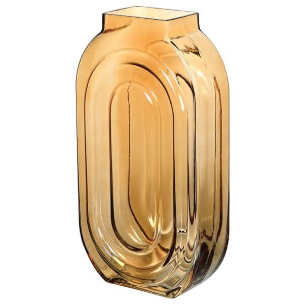 Nougat Tall Amber Glass Vase - Image 4