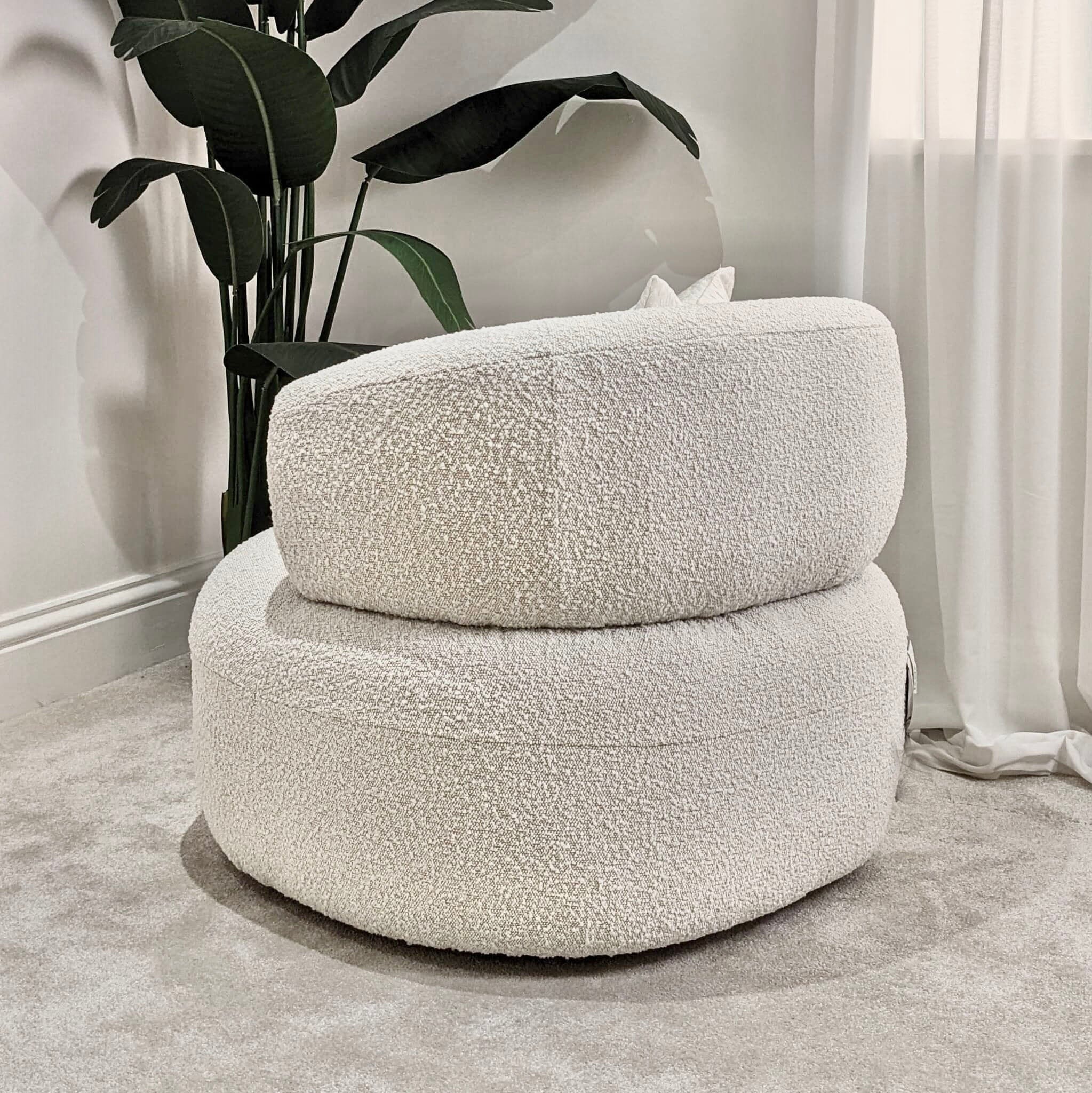 Nyra Ivory Boucle Accent Chair - Image 4