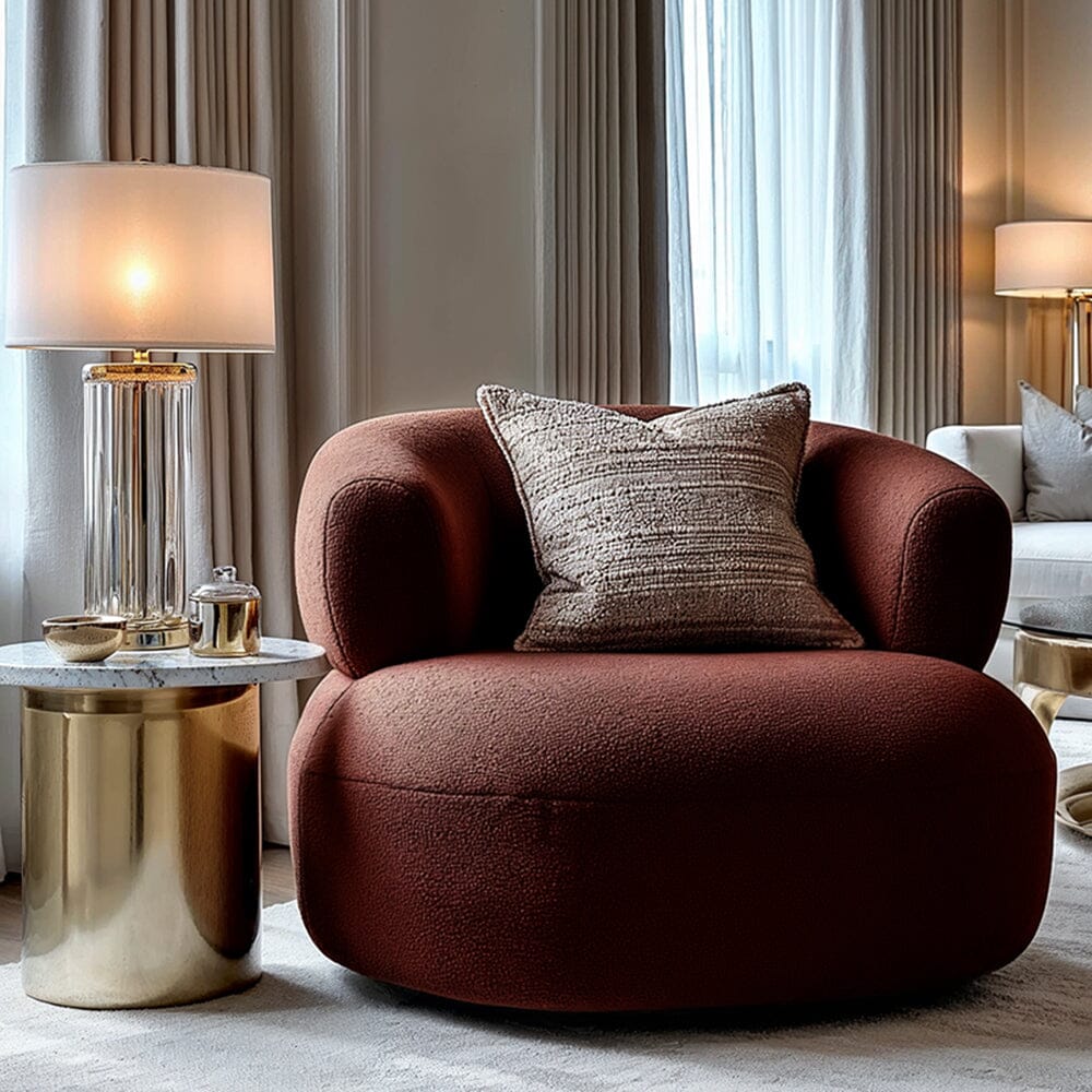 Nyra Terracotta Boucle Accent Chair