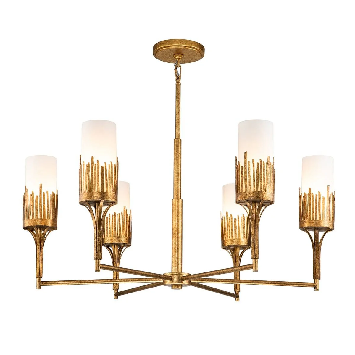 Nyx Antique Gold 6 Light Glass Ceiling Pendant - Image 2